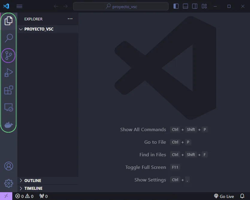 barra de actividades